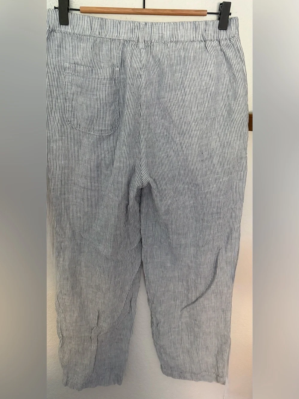 Quince 100% European Linen Pants Striped Size M Coastal